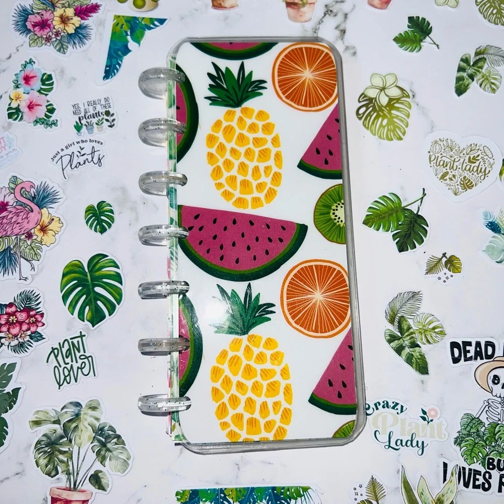 Skinny mini planner weekly layout tropical plants flowers plant lover stickers